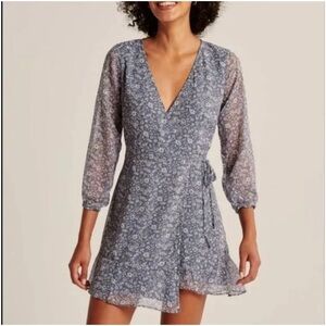 Abercrombie & Fitch Chiffon Wrap Floral Mini Dress nwt
